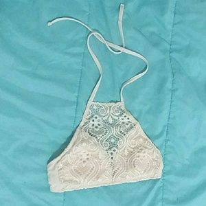 Target White Lace Bikini Top